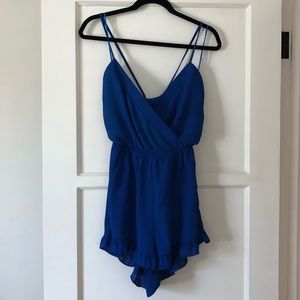 Super Down vibrant royal blue romper - M